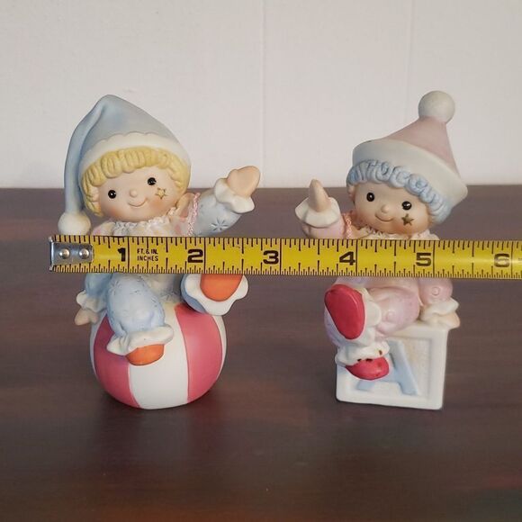 Vintage Set of 2 Homco Baby Ceramic Clown Figurines 1980 - #1451 - Picture 8 of 9